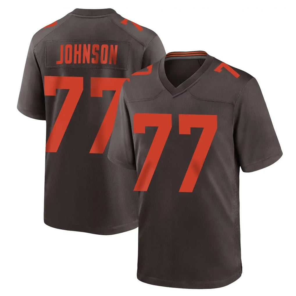 C.Browns #77 Zion Johnson Player Brown Alternate Home Game Ddoa Stitched Jerseys