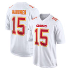 KC.Chiefs #15 Patrick Mahomes Player White Atmosphere Fashion Game Ddoa Stitched Jerseys