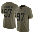 C.Panthers #97 Bobby Brown III Player Olive Salute to Service Game Ddoa Stitched Jerseys