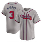 A.Braves #3 Dale Murphy Player Gray Limited Home Game Ddoa Stitched Jerseys