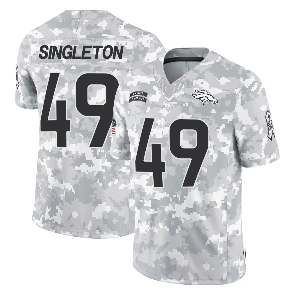 D.Broncos #49 Alex Singleton Player Arctic Camo Salute To Service Limited Ddoa Stitched Jerseys