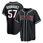 A.Diamondbacks #57 Eduardo Rodriguez Player Black Home Game Ddoa Stitched Jerseys