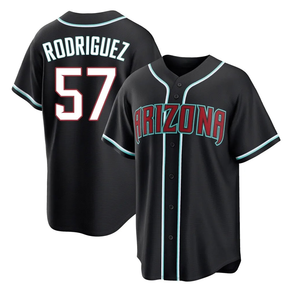 A.Diamondbacks #57 Eduardo Rodriguez Player Black Home Game Ddoa Stitched Jerseys