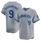 KC.Royals #9 Vinnie Pasquantino Player Gray Limited Home Ddoa Stitched Jerseys