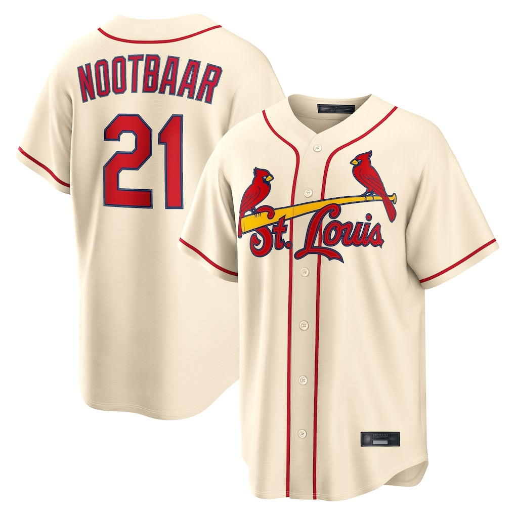 St. Louis Cardinals #21 Lars Nootbaar Player Cream Home Game Ddoa Stitched Jerseys