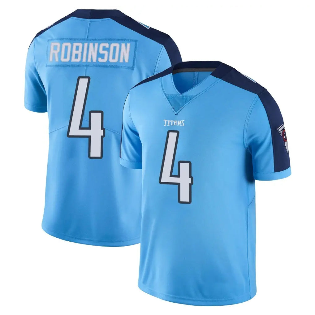T.Titans #4 Wan'Dale Robinson Player Light Blue Limited Color Rush Home Game Ddoa Stitched Jerseys