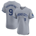 KC.Royals #9 Vinnie Pasquantino Player Gray Limited Elite Home Ddoa Stitched Jerseys