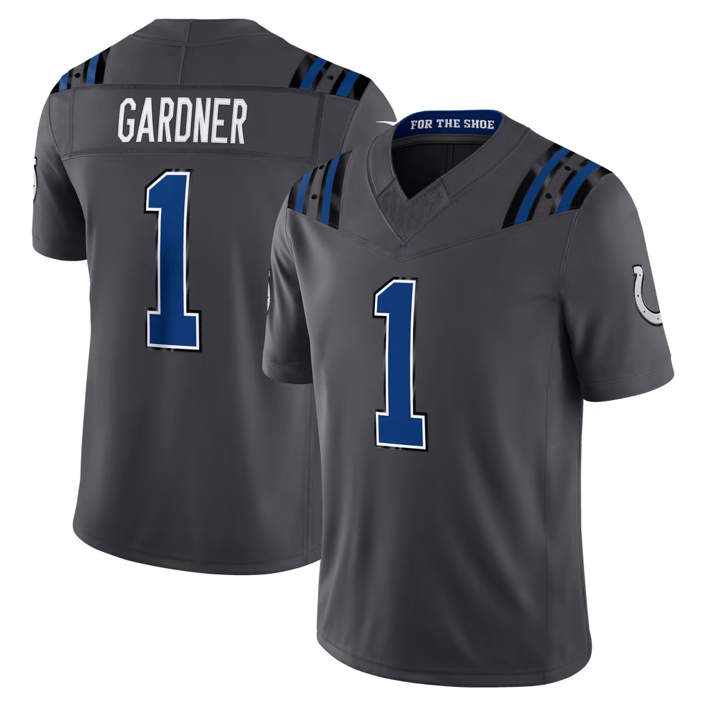 IN.Colts #1 Sauce Gardner Player Anthracite Limited 2026 Rivalries Collection Home Game Ddoa Stitched Jerseys