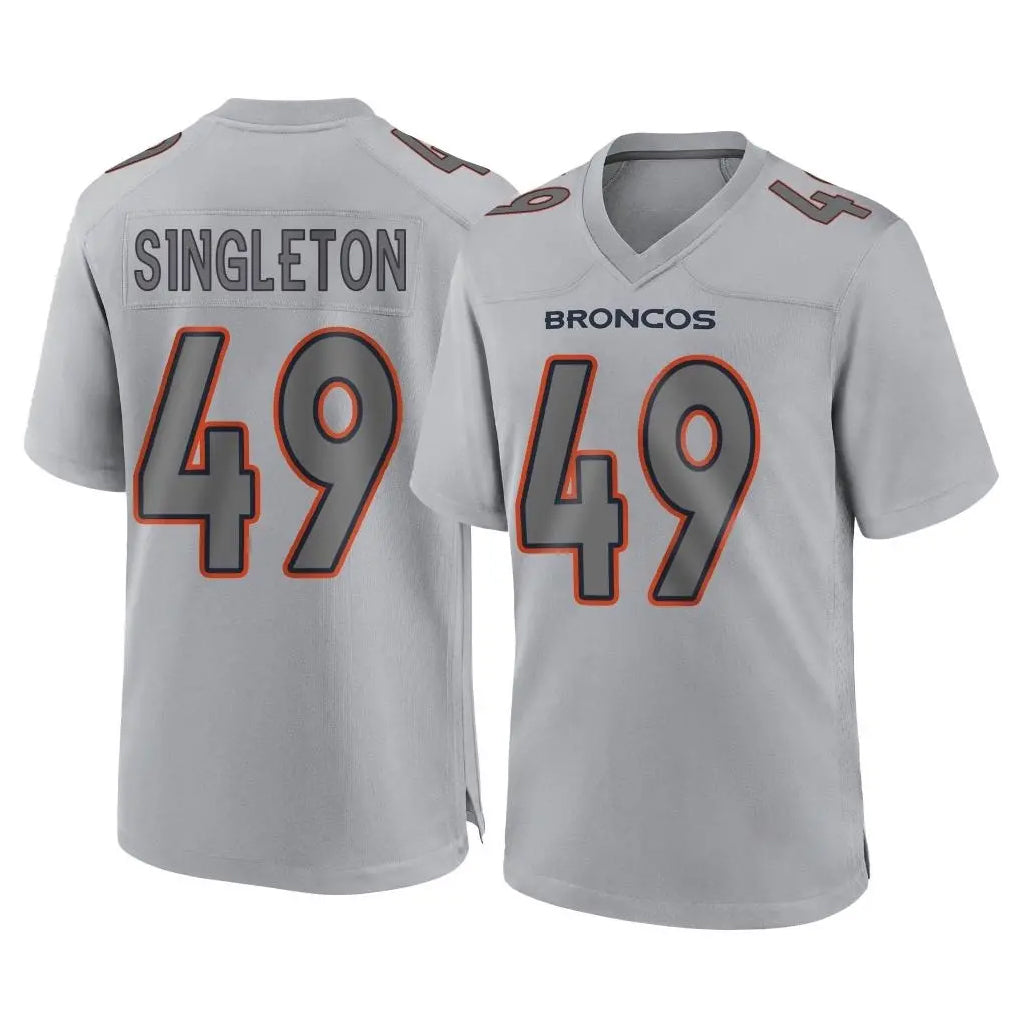 D.Broncos #49 Alex Singleton Player Gray Atmosphere Fashion Limited Game Ddoa Stitched Jerseys