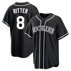 C.Rockies #8 Ryan Ritter Player Black Fashion Out Home Game Ddoa Stitched Jerseys