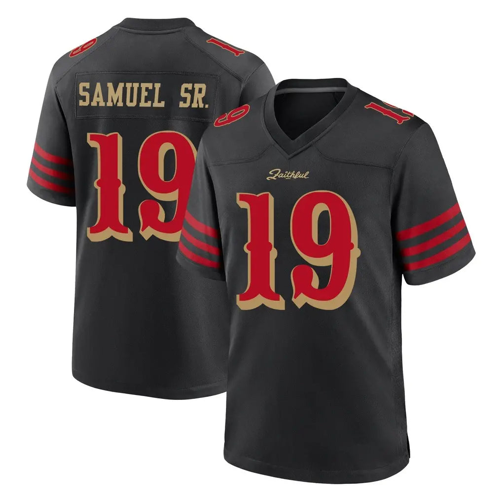 SF.49ers #19 Deebo Samuel Sr. Player Black Rivalries Collection Home Game Ddoa Stitched Jerseys
