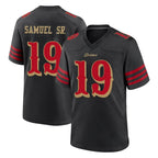 SF.49ers #19 Deebo Samuel Sr. Player Black Rivalries Collection Home Game Ddoa Stitched Jerseys