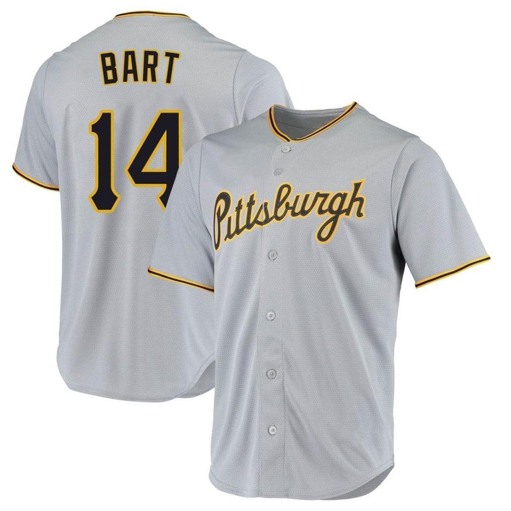 P.Pirates #14 Joey Bart Player Gray Road Home Game Ddoa Stitched Jerseys