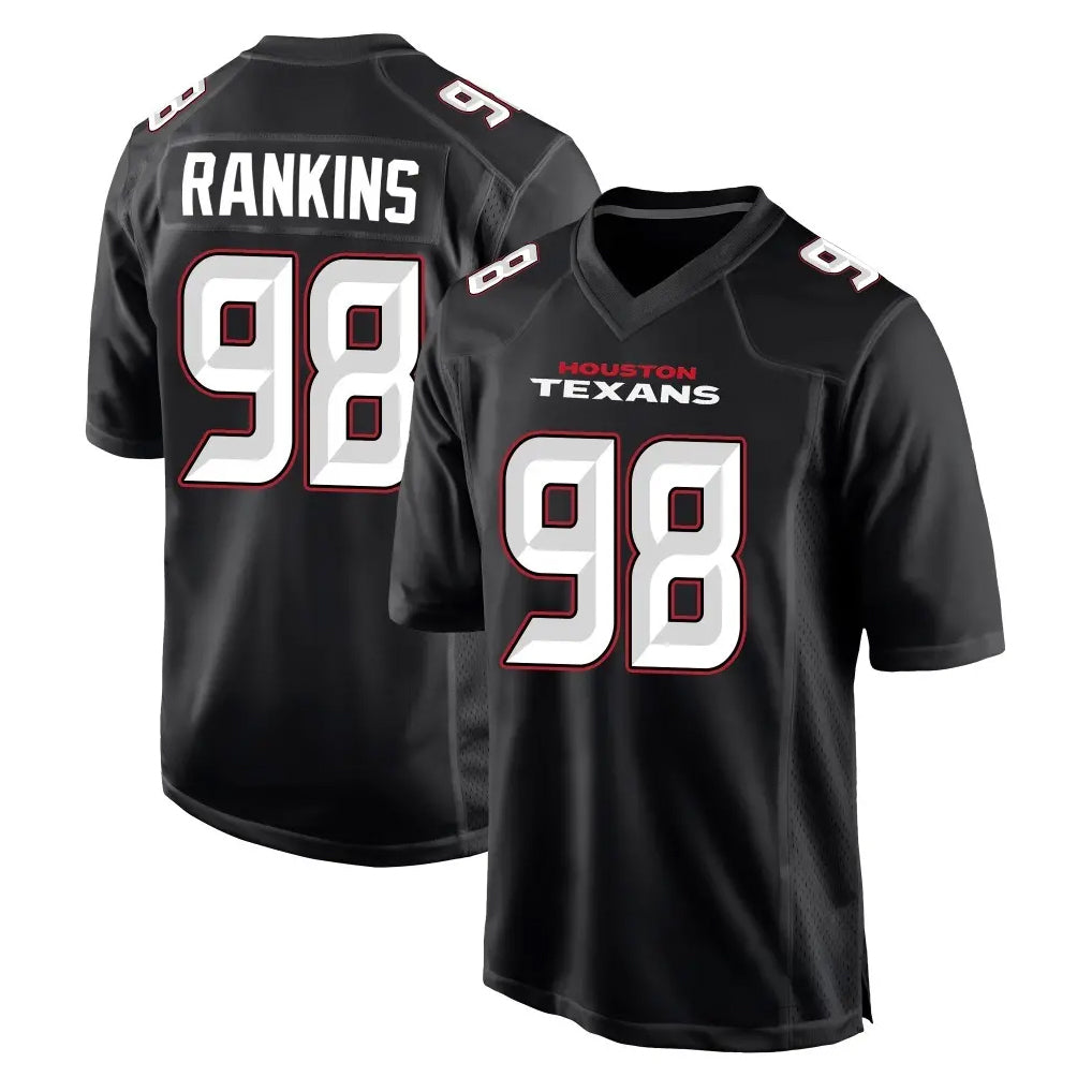 H.Texans #98 Sheldon Rankins Player Carbon Black Fashion Home Game Ddoa Stitched Jerseys