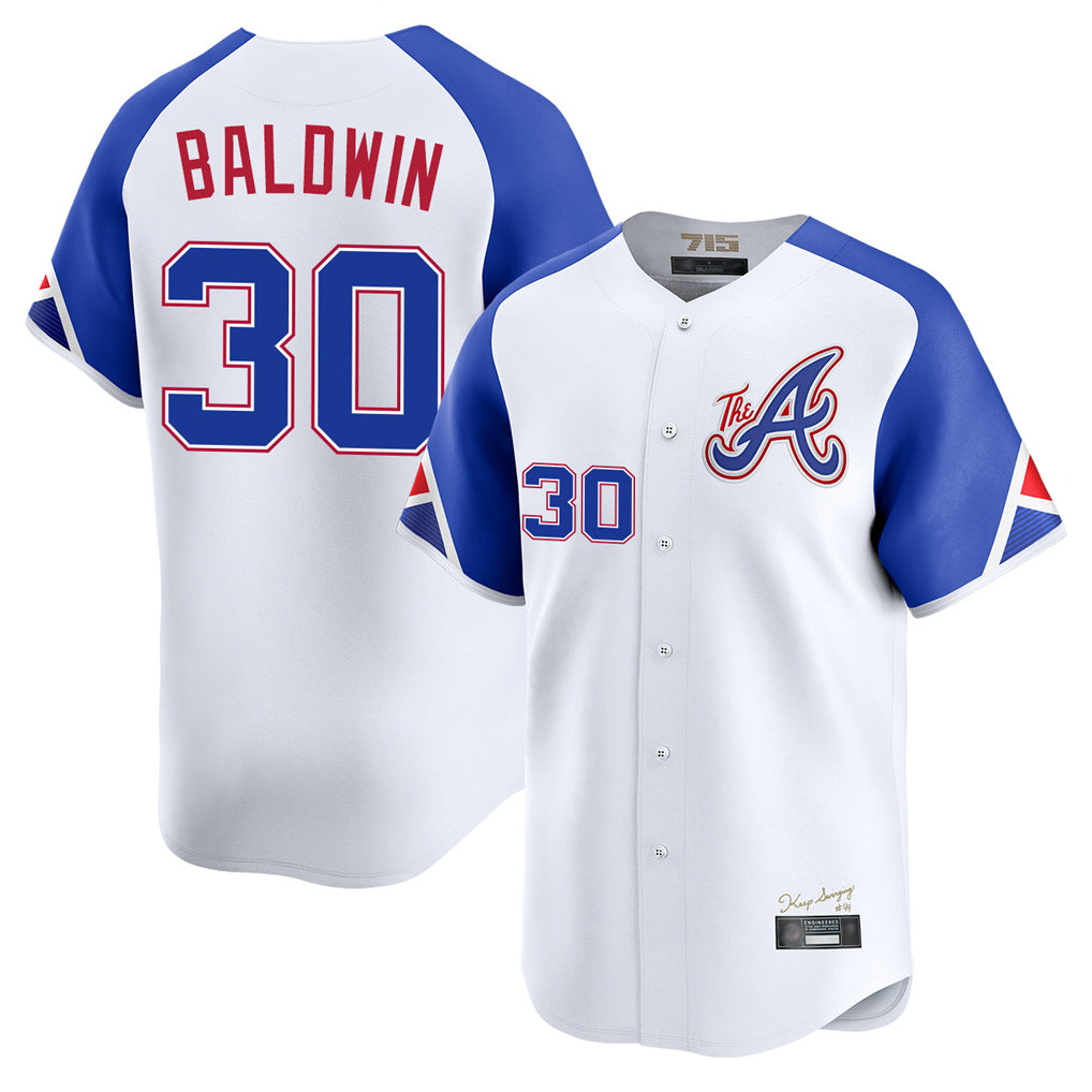 A.Braves #30 Drake Baldwin Player White City Connect Limited Home Game Ddoa Stitched Jerseys