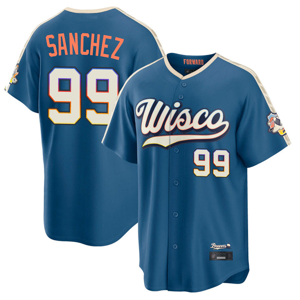 M.Brewers #99 Gary Sanchez Player Blue 2026 City Connect Home Game Ddoa Stitched Jerseys