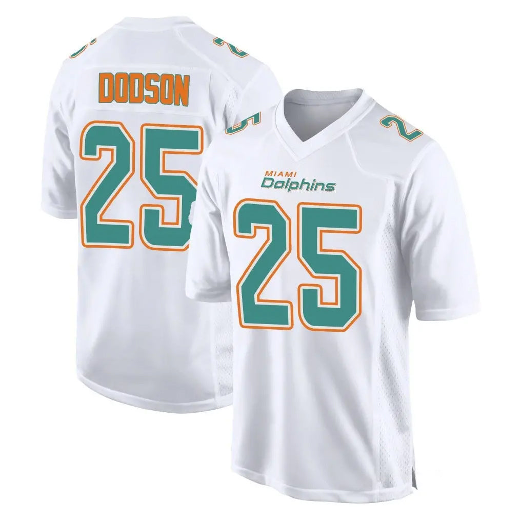 M.Dolphins #25 Tyrel Dodson Player White Fashion Home Game Ddoa Stitched Jerseys