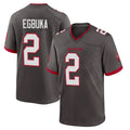 TB.Buccaneers #2 Emeka Egbuka Player Pewter Alternate Home Game Ddoa Stitched Jerseys