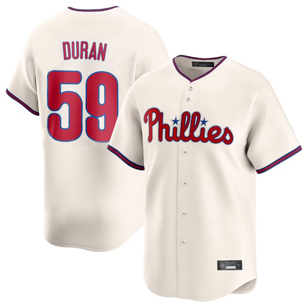 P.Phillies #59 Jhoan Duran Player Cream Home Limited Ddoa Stitched Jerseys