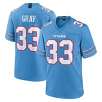 T.Titans #33 Cedric Gray Player Light Blue 2026 Game Home Ddoa Stitched Jerseys