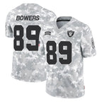 LV.Raiders #89 Brock Bowers Player Arctic Camo Salute To Service Limited Game Ddoa Stitched Jerseys