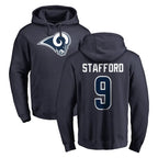 LA.Rams #9 Matthew Stafford Player Navy Pullover Hoodie Limited Game Ddoa Stitched Jerseys