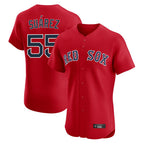 B.Red Sox #55 Ranger Su¨¢rez Player Red Limited Elite Home Game Ddoa Stitched Jerseys