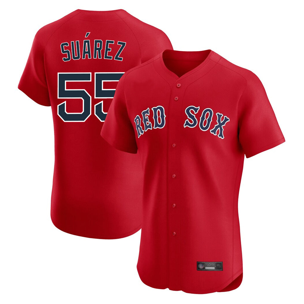B.Red Sox #55 Ranger Su¨¢rez Player Red Limited Elite Home Game Ddoa Stitched Jerseys