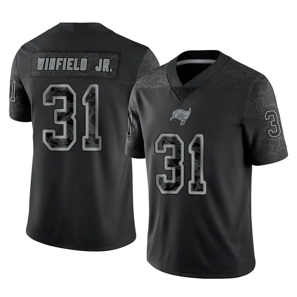 TB.Buccaneers #31 Antoine Winfield Jr. Player Black Reflective Limited Home Game Ddoa Stitched Jerseys