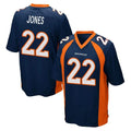 D.Broncos #22 Brandon Jones Player Navy Game Ddoa Stitched Jerseys