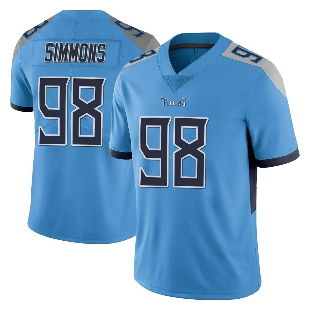 T.Titans #98 Jeffery Simmons Player Light Blue Limited Vapor Untouchable Home Game Ddoa Stitched Jerseys