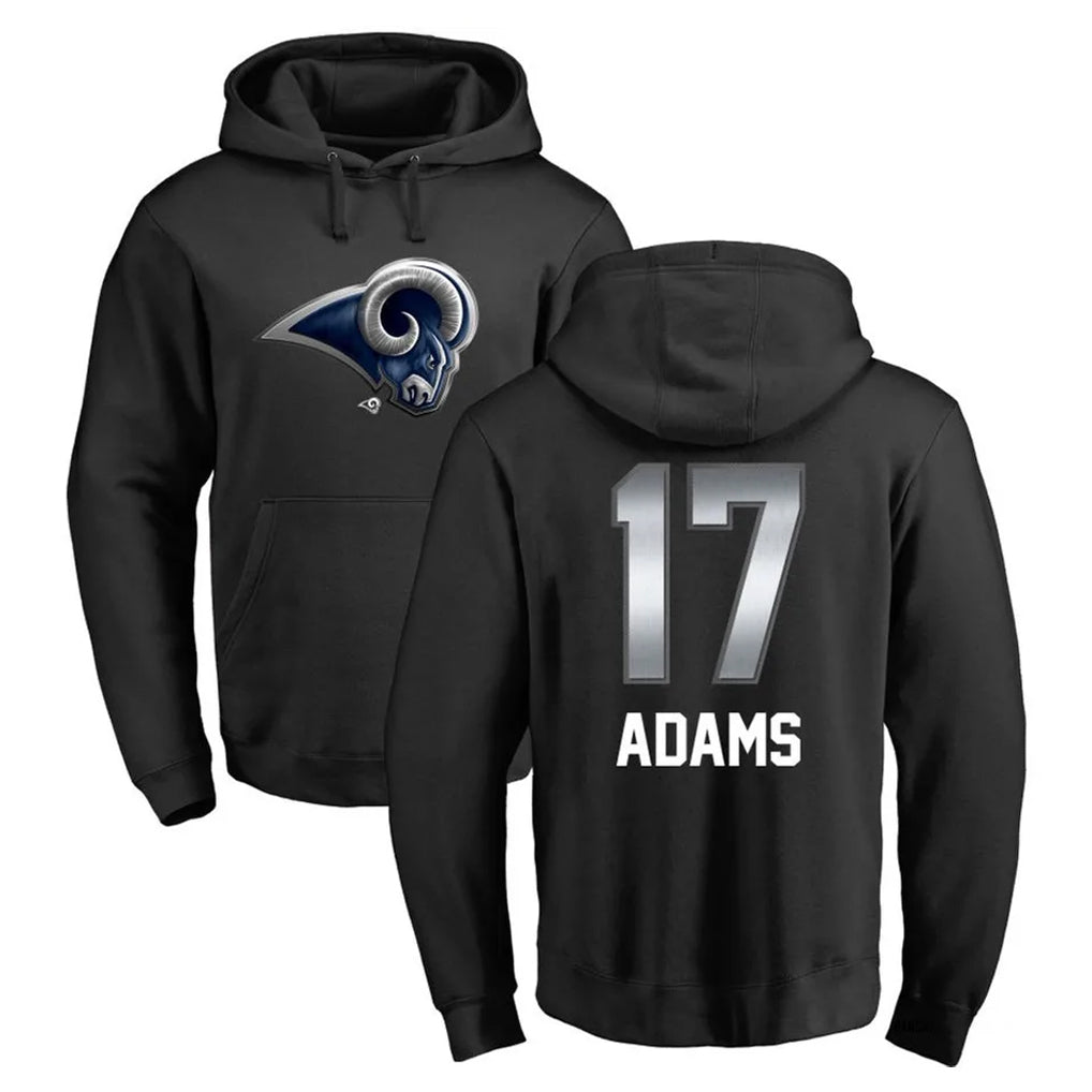 LA.Rams #17 Davante Adams Player Black Pullover Hoodie Limited Game Ddoa Stitched Jerseys