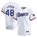T.Rangers #48 Jacob deGrom Player White Home Limited Ddoa Stitched Jerseys