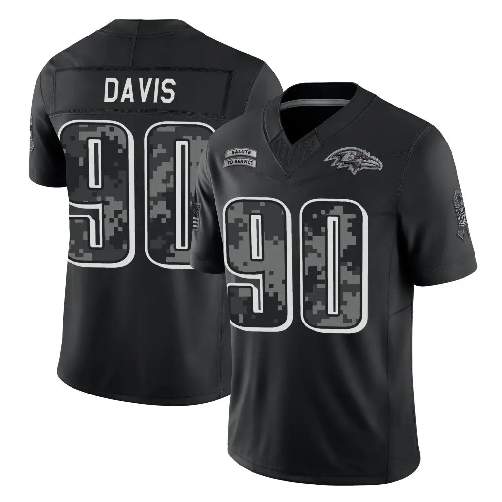 P.Eagles #90 Jordan Davis Player Black Limited 2026 Salute to Service Home Game Ddoa Stitched Jerseys