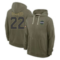 S.Seahawks #22 Rashid Shaheed Player Olive Salute to Service Pullover Hoodies Limited Ddoa Stitched Jerseys
