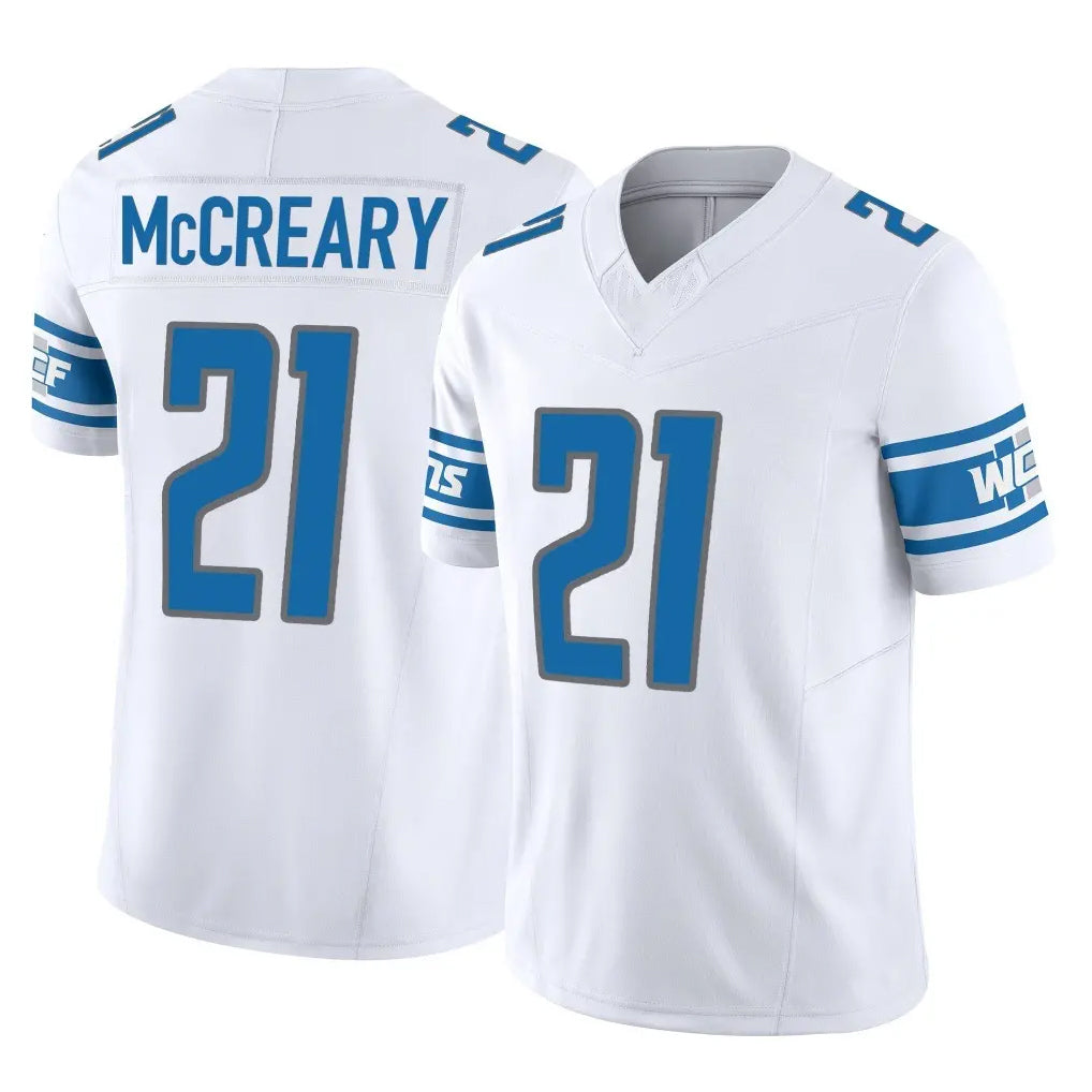 D.Lions #21 Roger McCreary Player White Vapor F.U.S.E. Limited Home Game Ddoa Stitched Jerseys
