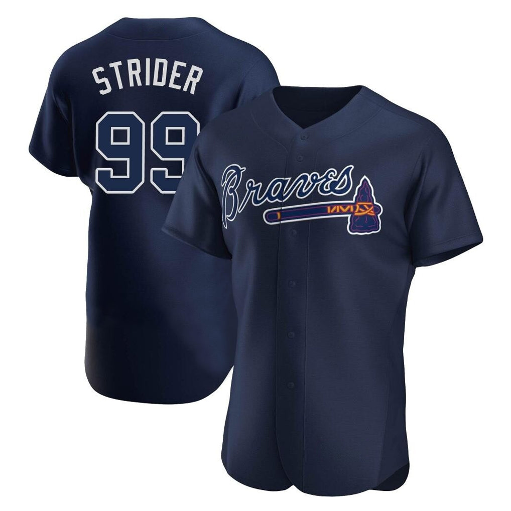A.Braves #99 Spencer Strider Player Navy Alternate Limited Elite Home Game Ddoa Stitched Jerseys