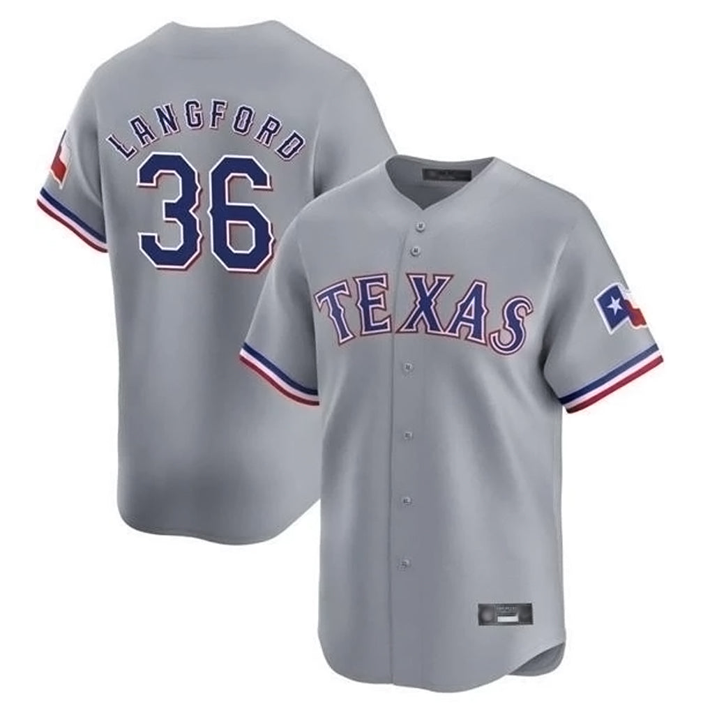 T.Rangers #36 Wyatt Langford Player Gray Home Limited Ddoa Stitched Jerseys