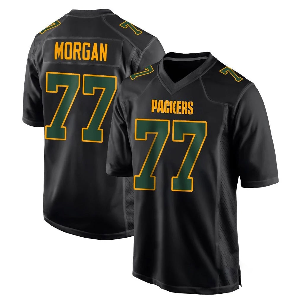 GB.Packers #77 Jordan Morgan Player Black Fashion Home Game Ddoa Stitched Jerseys