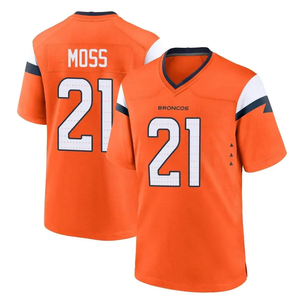 D.Broncos #21 Riley Moss Player Orange Home Game Ddoa Stitched Jerseys
