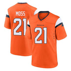 D.Broncos #21 Riley Moss Player Orange Home Game Ddoa Stitched Jerseys