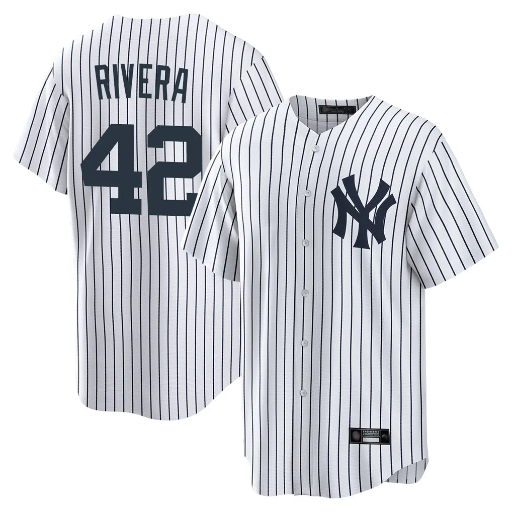 NY.Yankees #42 Mariano Rivera Player White Game Home Ddoa Stitched Jerseys