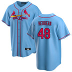 St. Louis Cardinals #48 Ivan Herrera Player Light Blue  Home Game Ddoa Stitched Jerseys