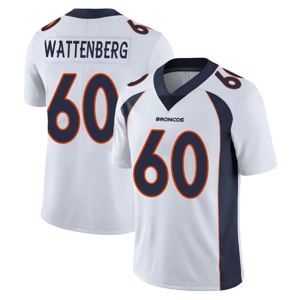 D.Broncos #60 Luke Wattenberg Player White Vapor Untouchable Limited Home Game Ddoa Stitched Jerseys