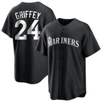 S.Mariners #24 Ken Griffey Jr Player Black Home Limited Ddoa Stitched Jerseys