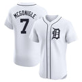 D.Tigers #7 Kevin McGonigle Player White Limited Elite Home Ddoa Stitched Jerseys