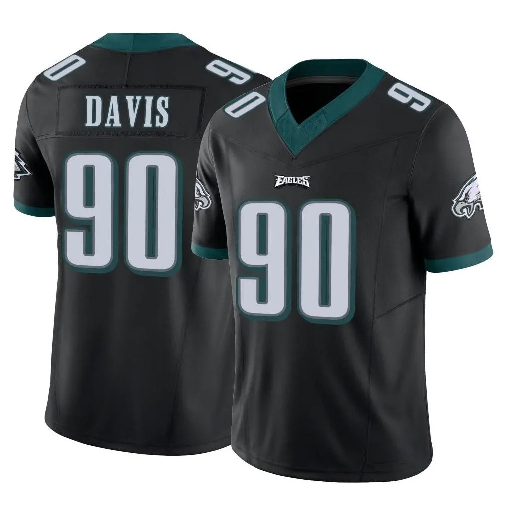 P.Eagles #90 Jordan Davis Player Black Limited Vapor F.U.S.E. Home Game Ddoa Stitched Jerseys