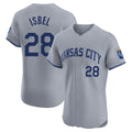 KC.Royals #28 Kyle Isbel Player Gray Limited Elite Home Ddoa Stitched Jerseys