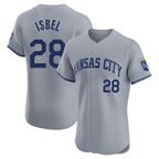 KC.Royals #28 Kyle Isbel Player Gray Limited Elite Home Ddoa Stitched Jerseys