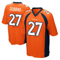 D.Broncos #27 J.K. Dobbins Player Orange Color Home Game Ddoa Stitched Jerseys